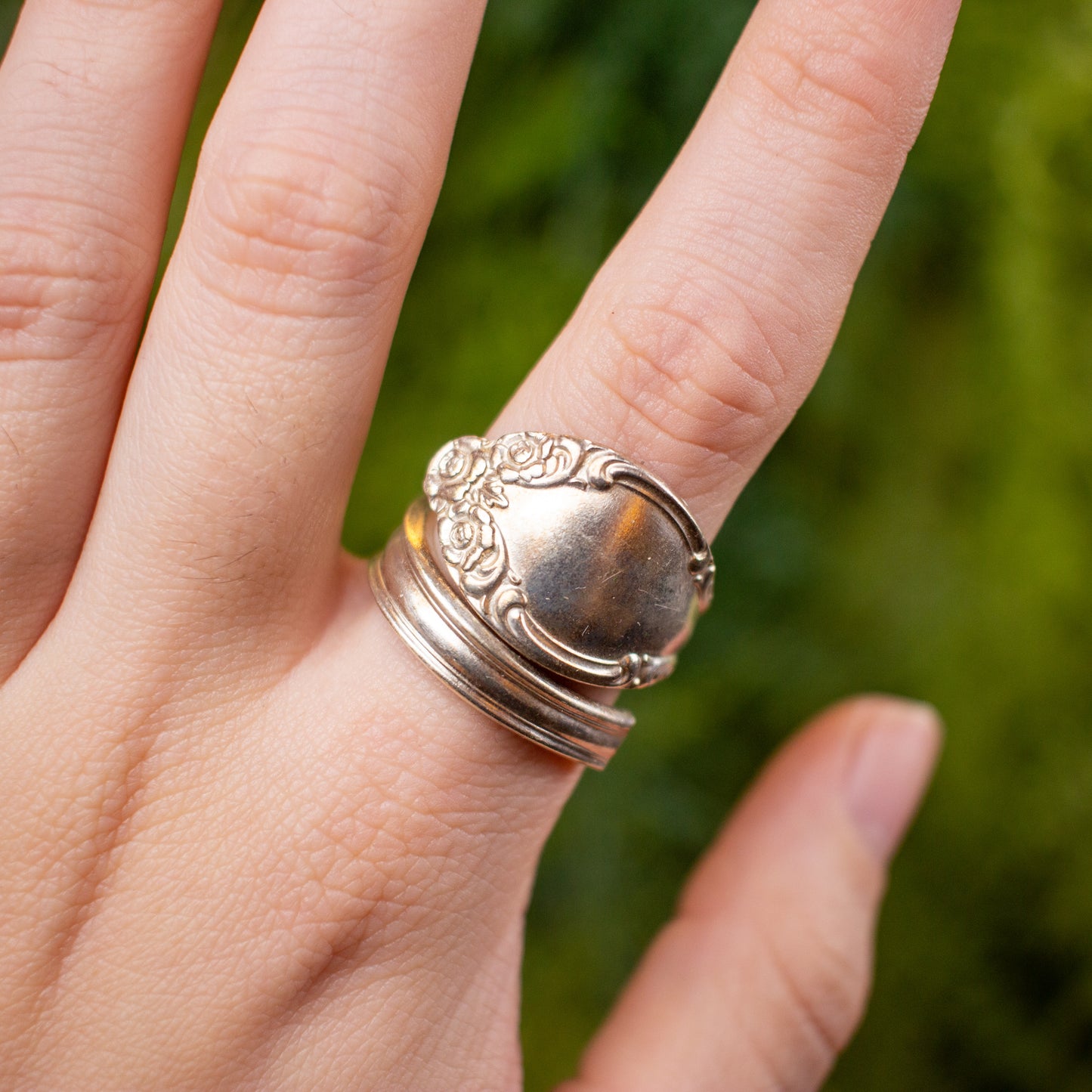 Silvery Mist Spoon Ring