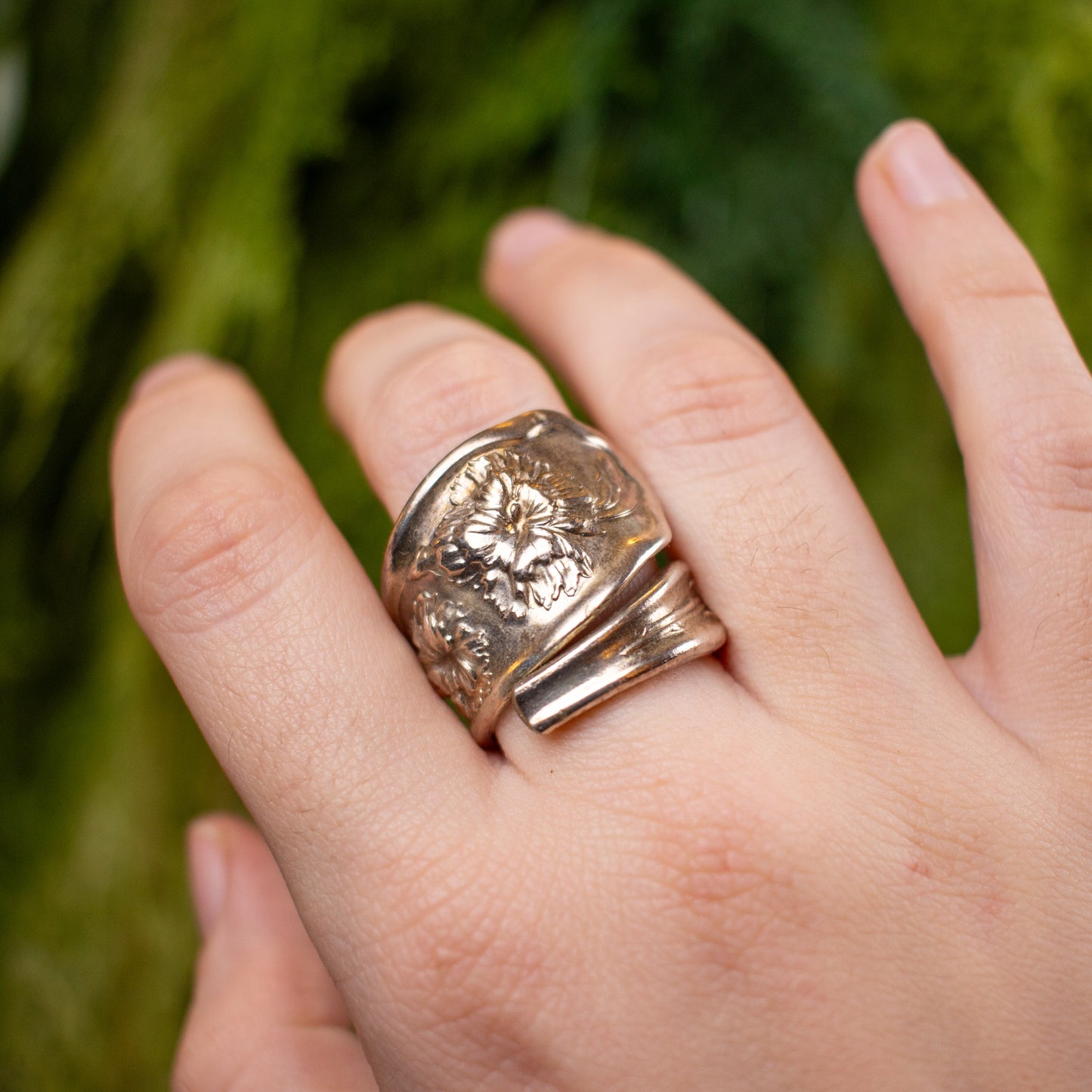 Carnation Wrapped Spoon Ring