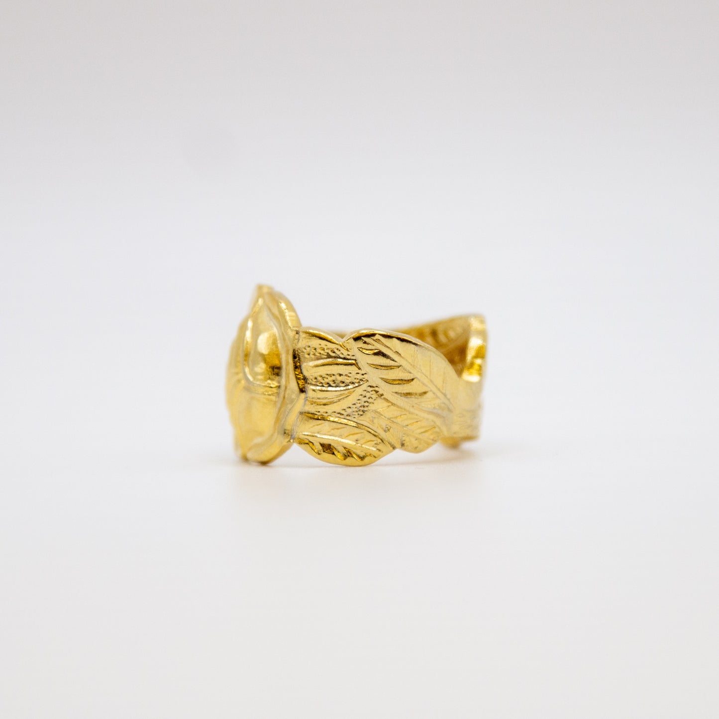 Gold Rose Spoon Ring- Big Version
