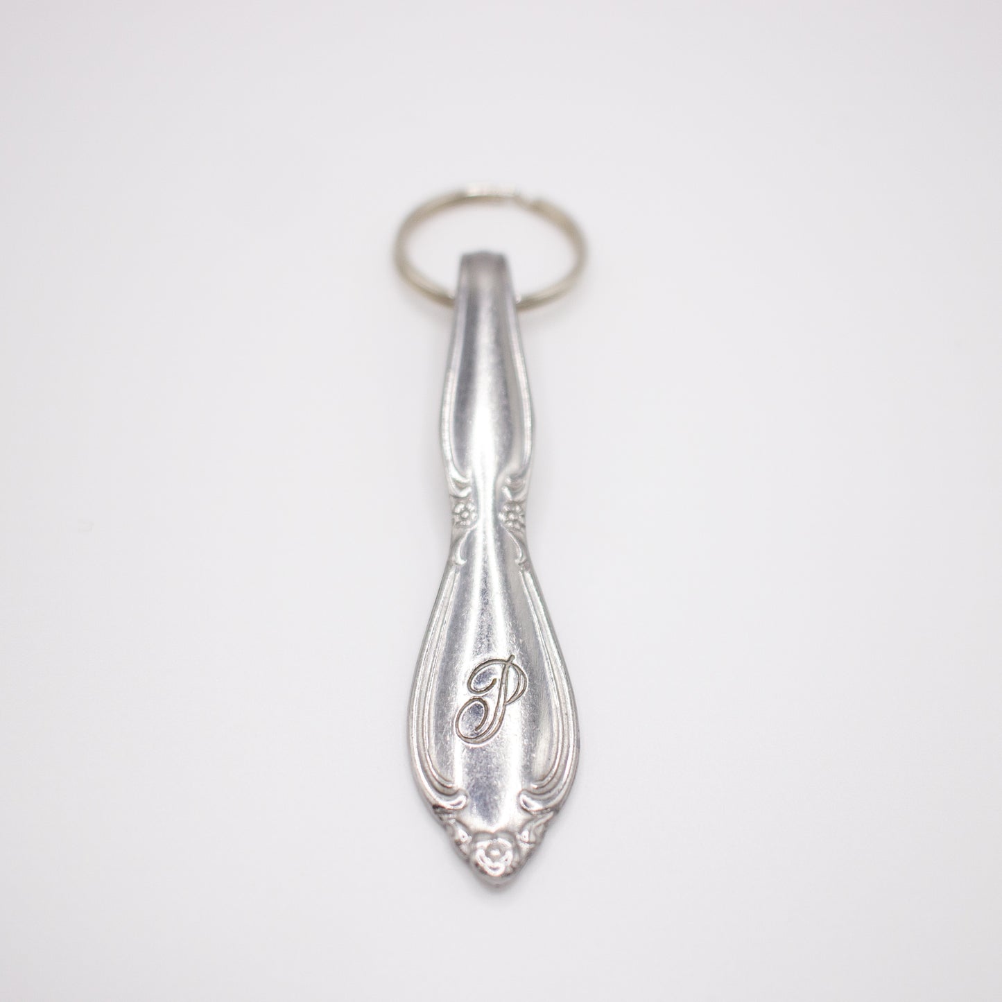 Monogram "P" Spoon Keychain