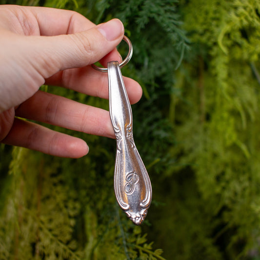 Monogram "P" Spoon Keychain