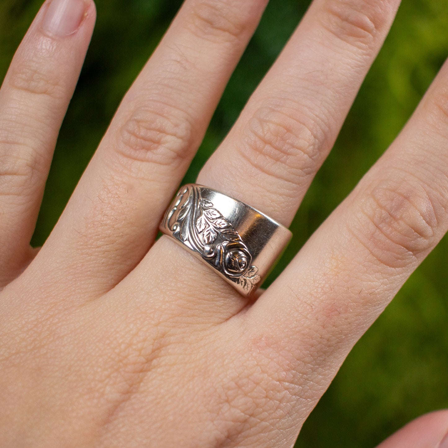 Silver Roses Spoon Ring