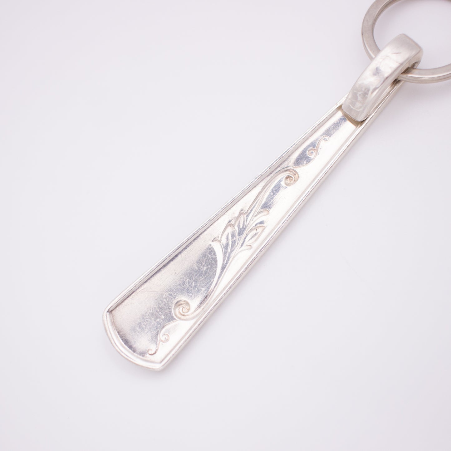 Silver Roses Spoon Keychain