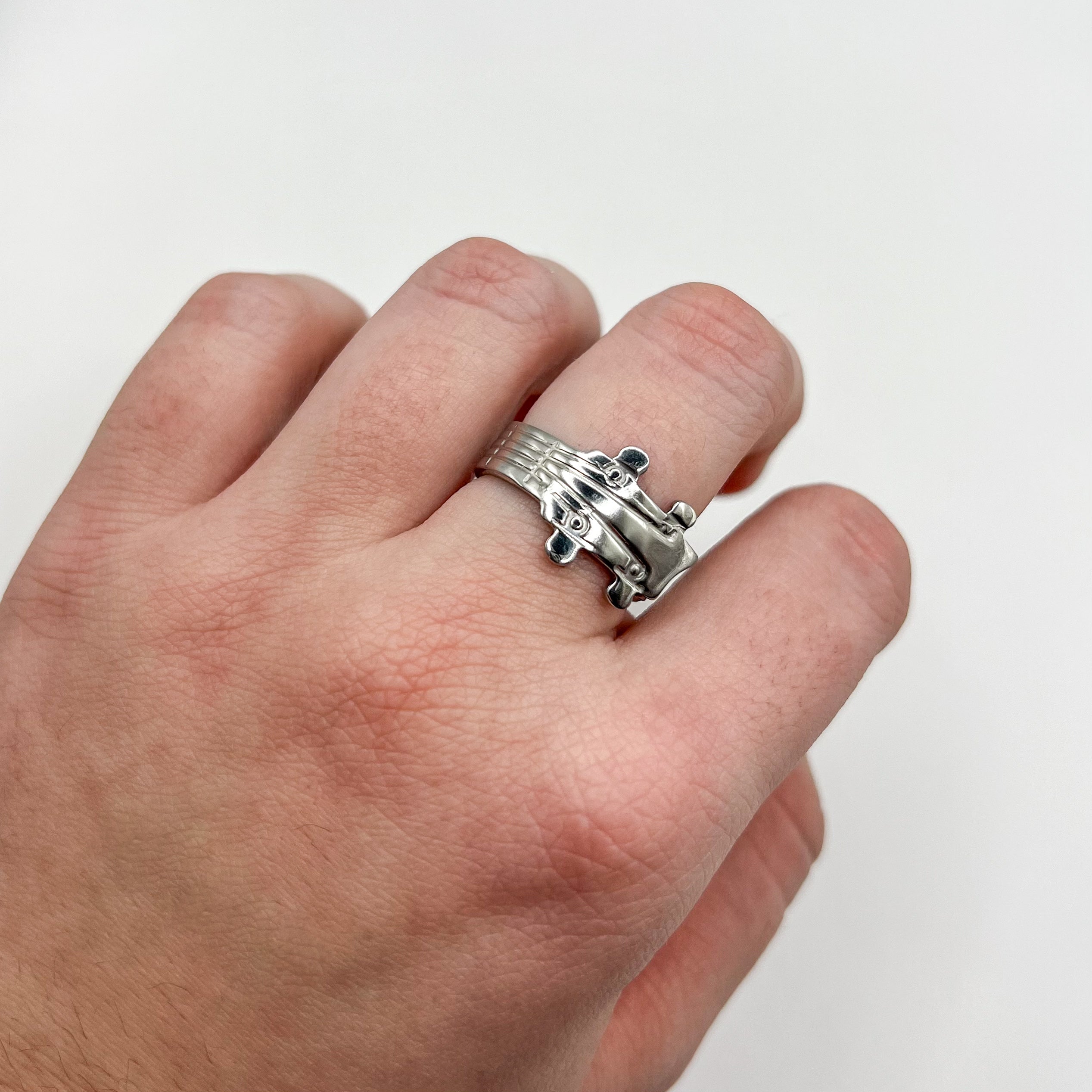 Bass Guitar Spoon Ring- MADE TO ORDER