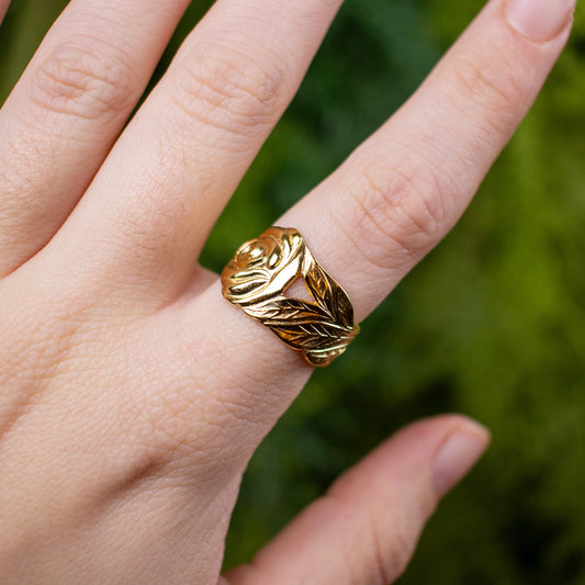 Gold Rose Spoon Ring