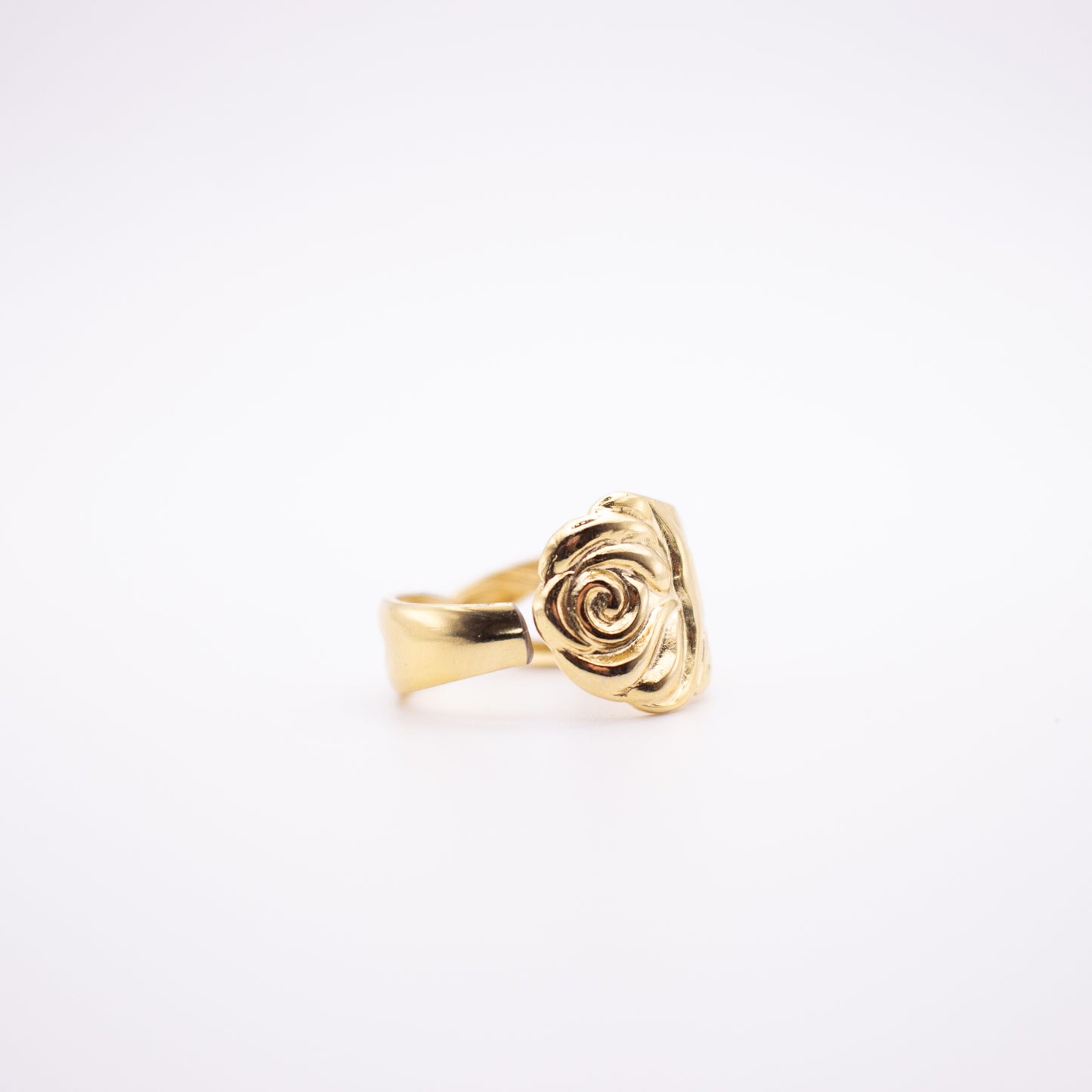 Gold Rose Spoon Ring