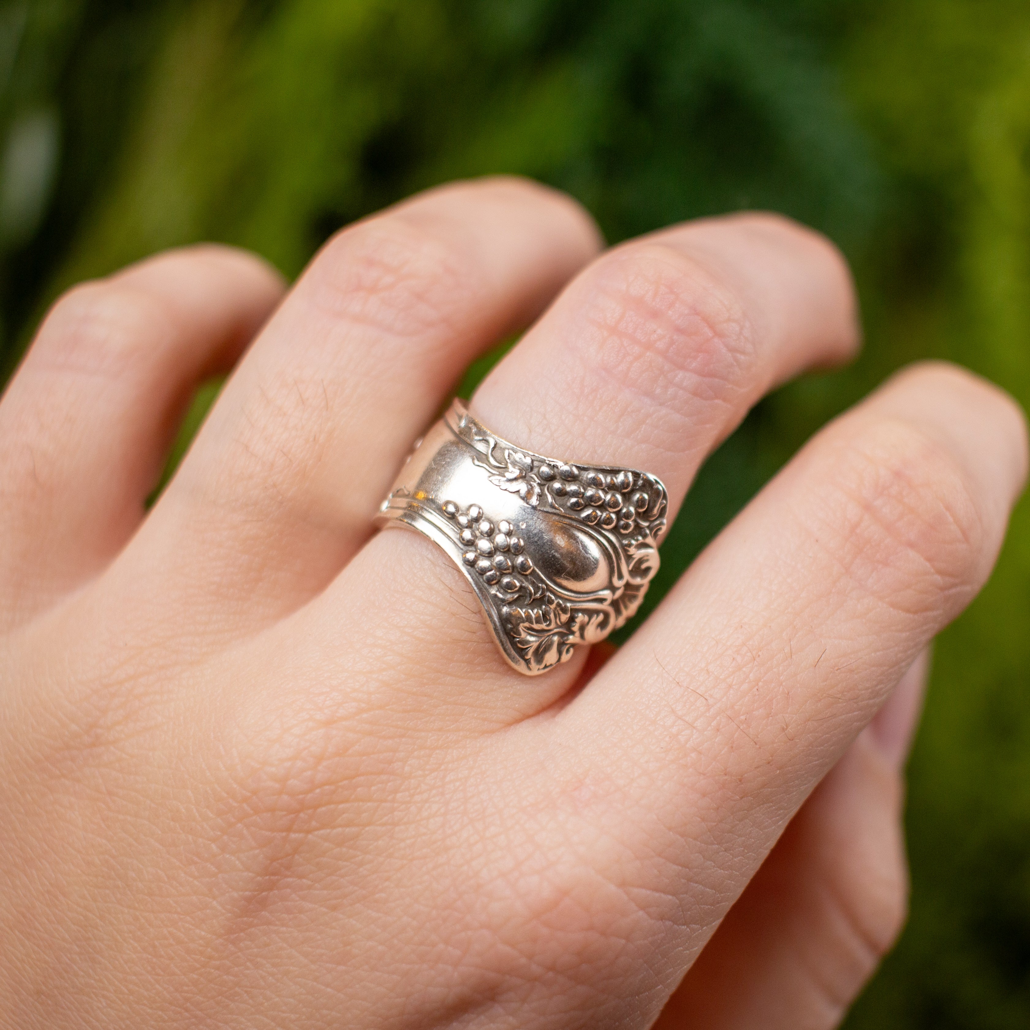 Vintage Grape Spoon Ring