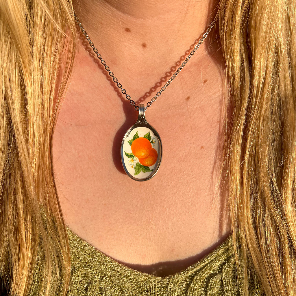 Orange Spoon Necklace