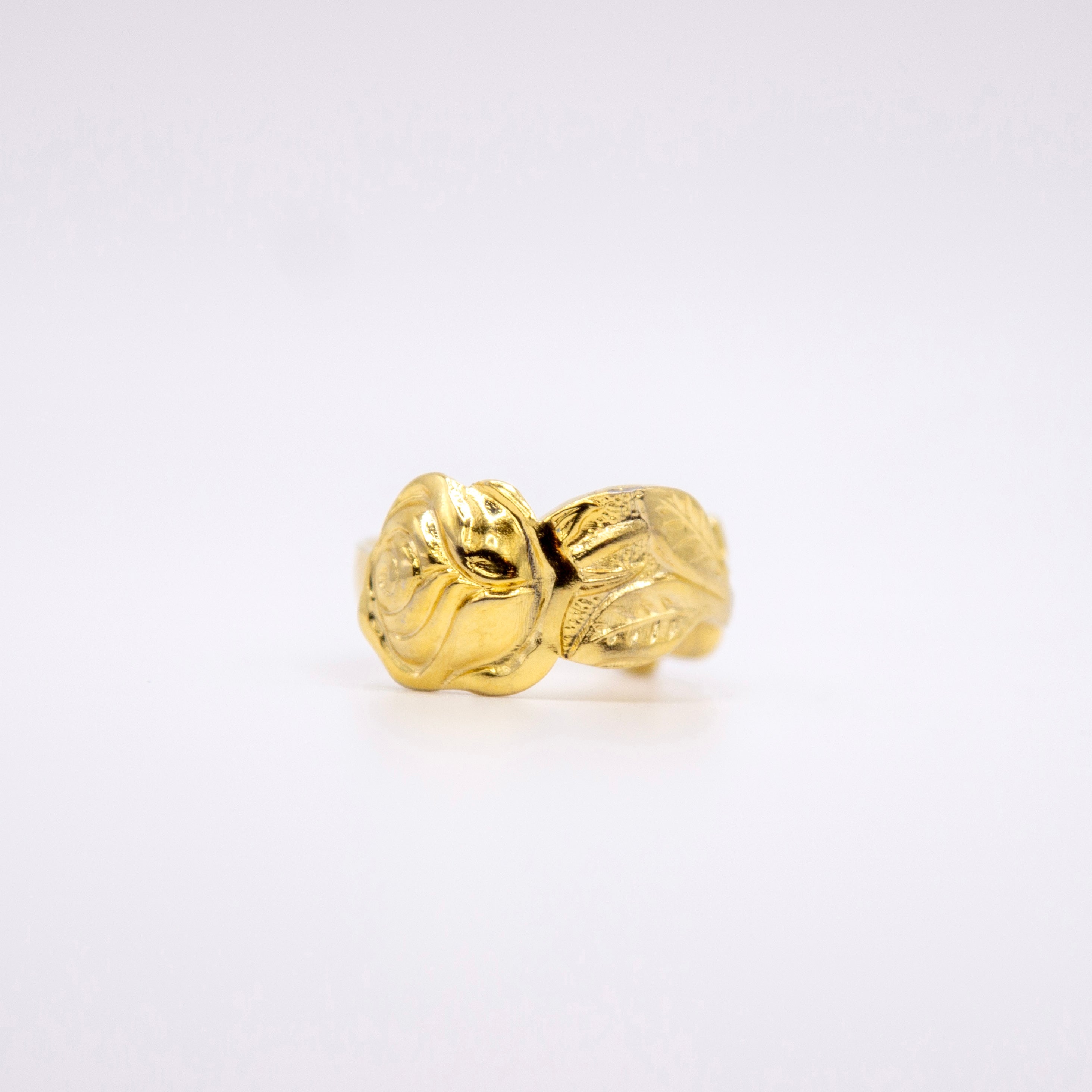 Gold Rose Spoon Ring- Small Version