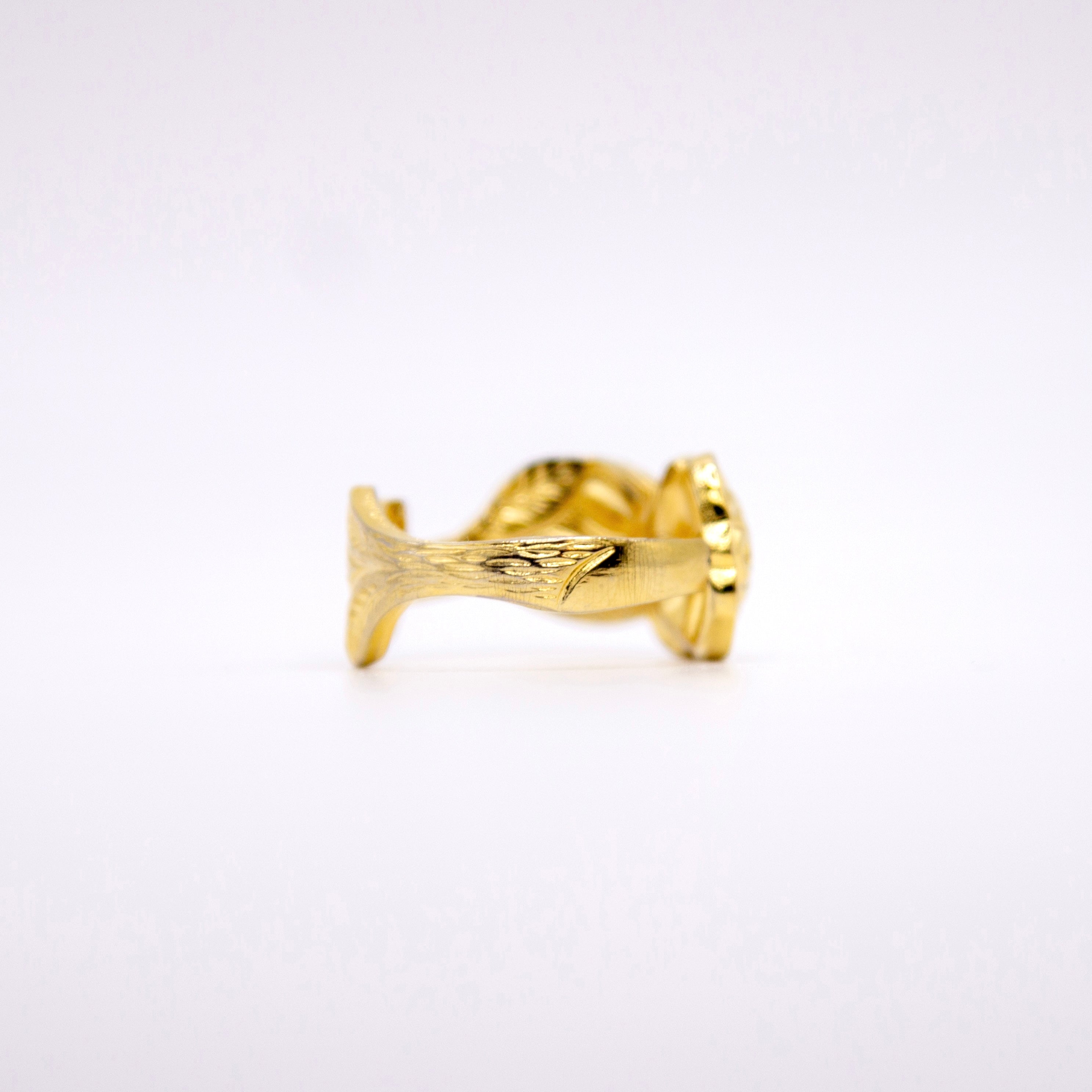 Gold Rose Spoon Ring- Small Version