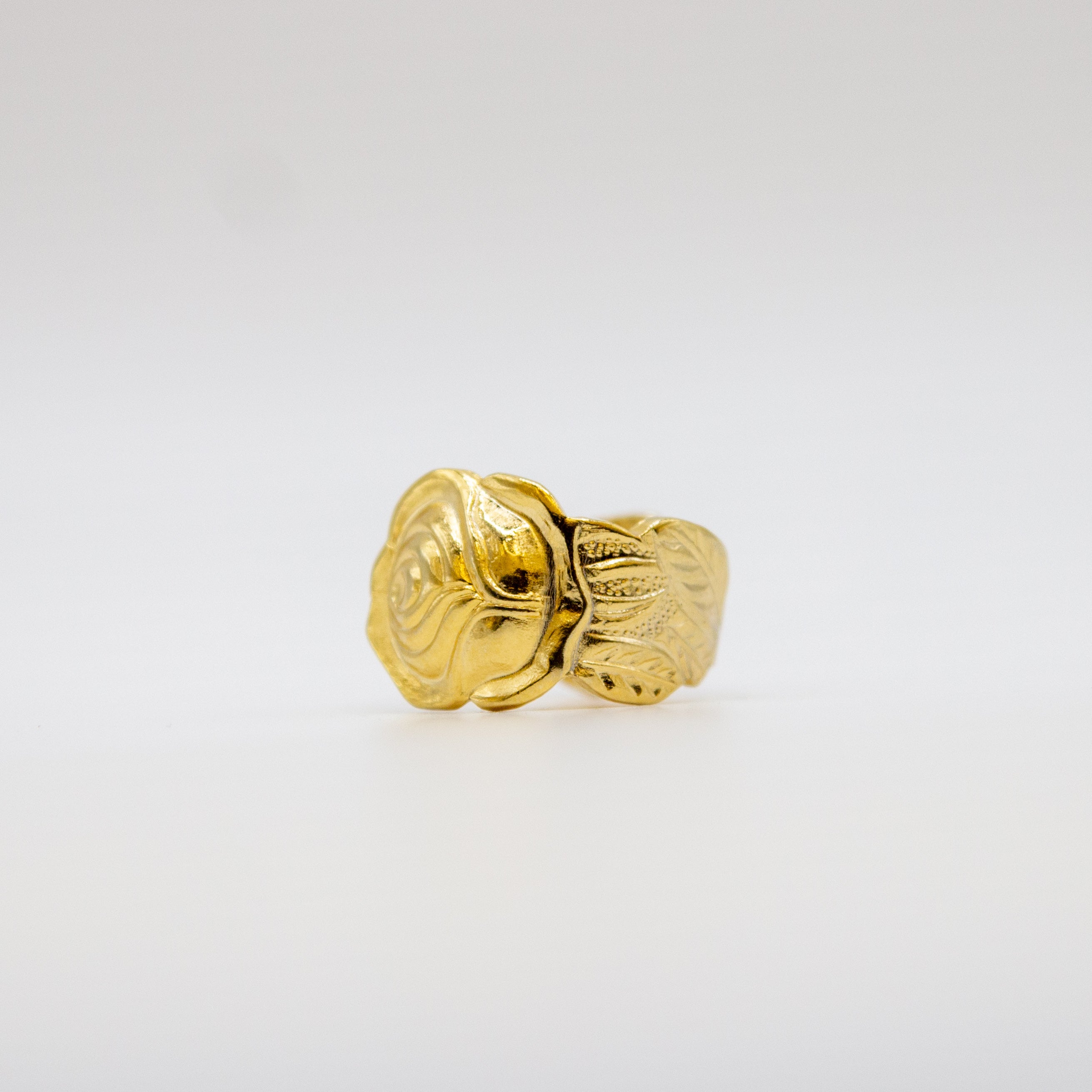 Gold Rose Spoon Ring- Big Version