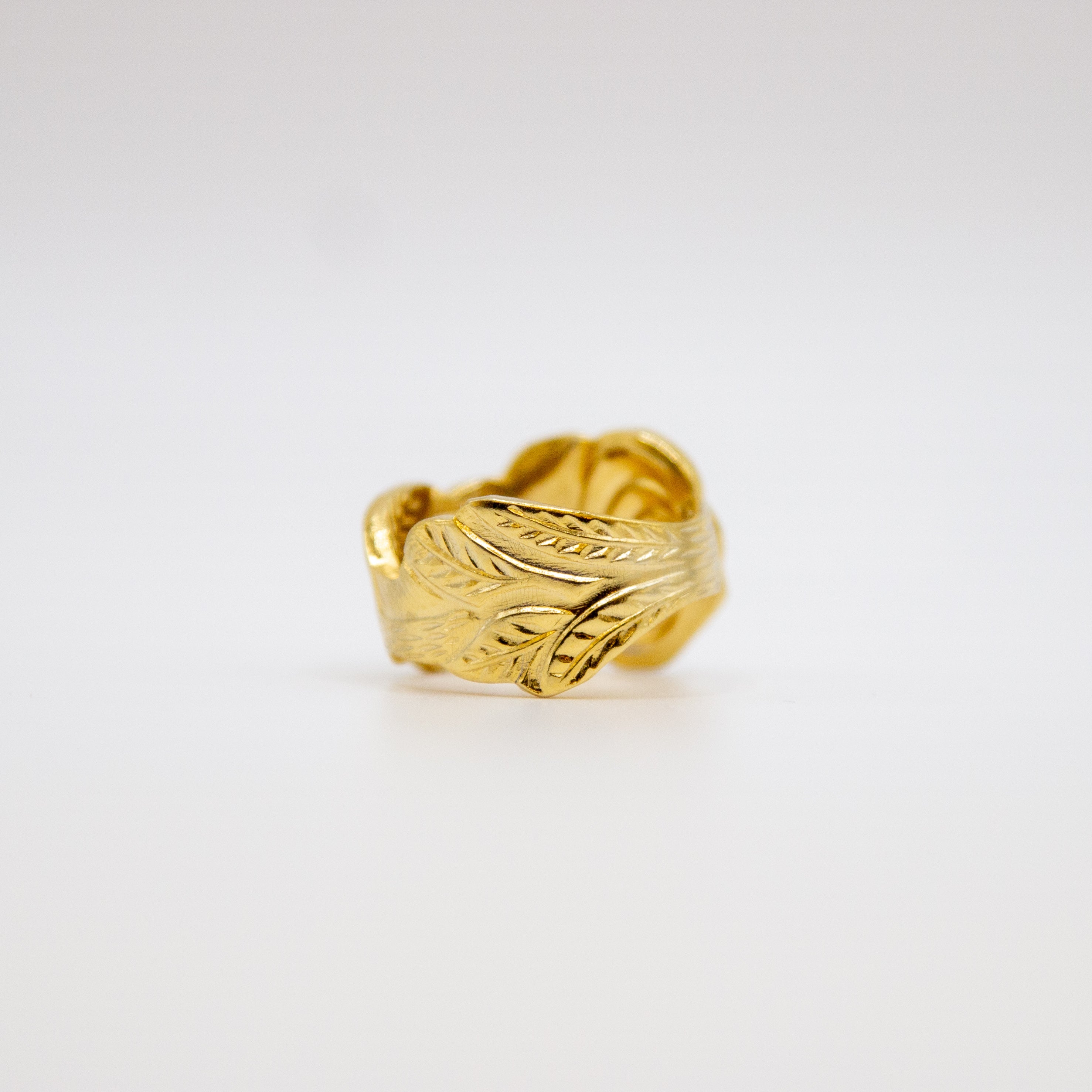 Gold Rose Spoon Ring- Big Version