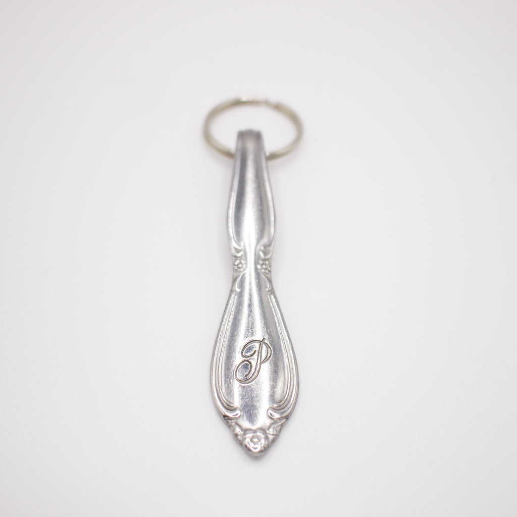 Monogram "P" Spoon Keychain