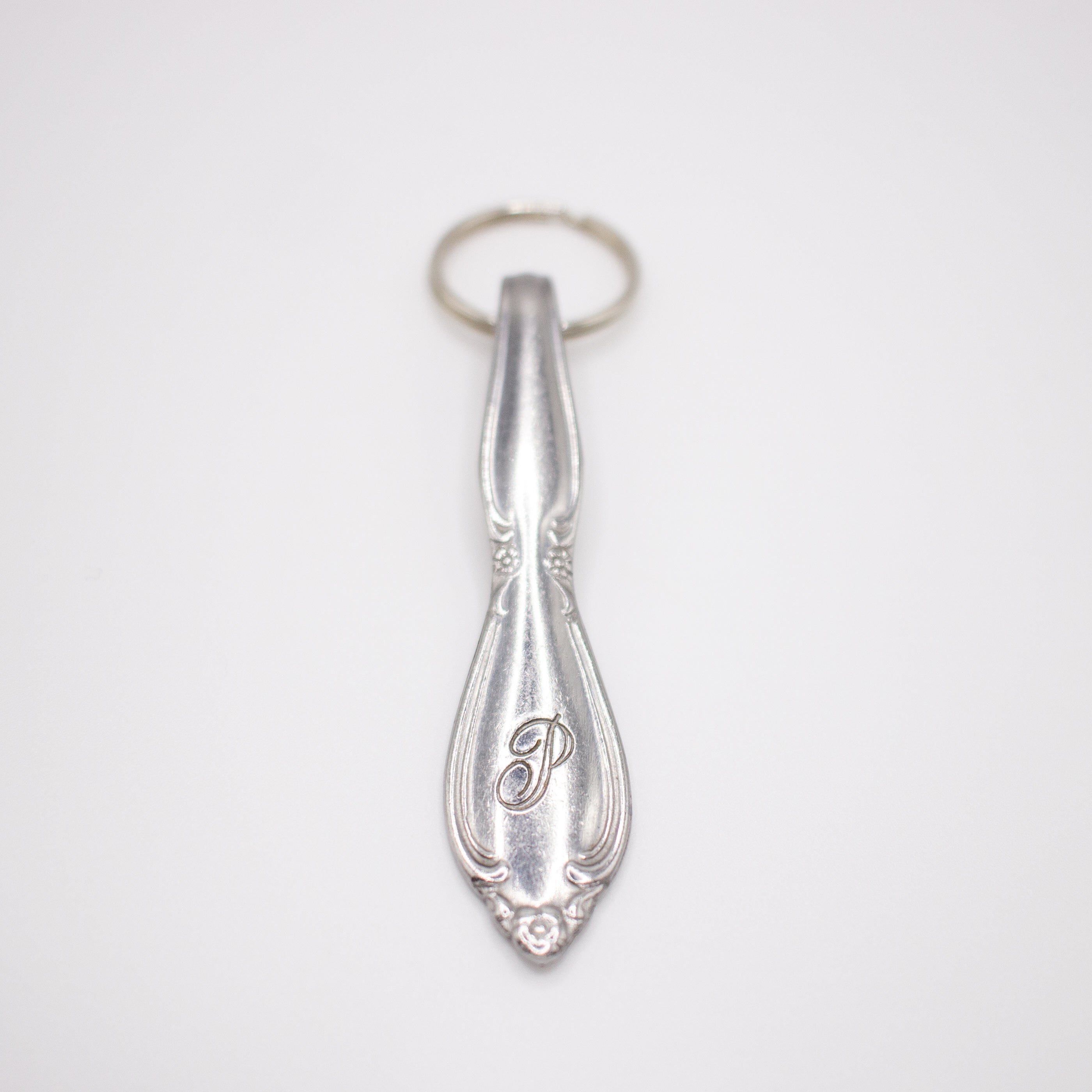 Monogram "P" Spoon Keychain